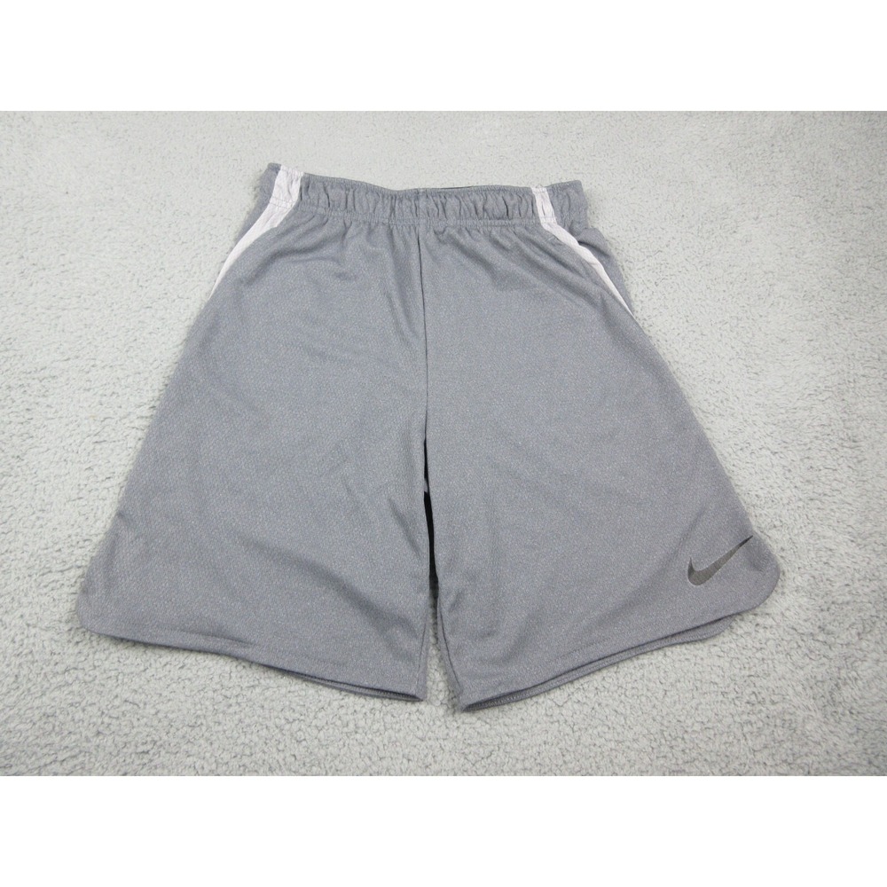 Nike‎ Basketball Shorts Mens Small Gray Dri-FIT Mesh 9 Inseam Athletic Gym